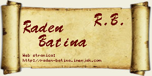 Raden Batina vizit kartica